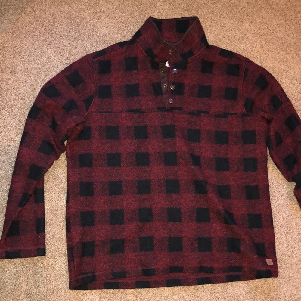 John Wayne sweater Burgundy and black